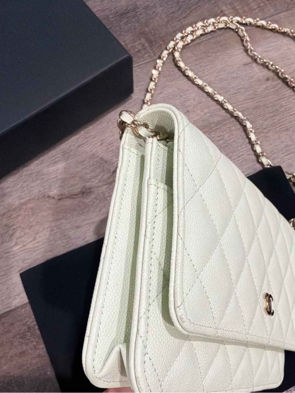 Chanel 22C Mint Green Quilted Wallet On Chain Bag - Picture 5 of 12